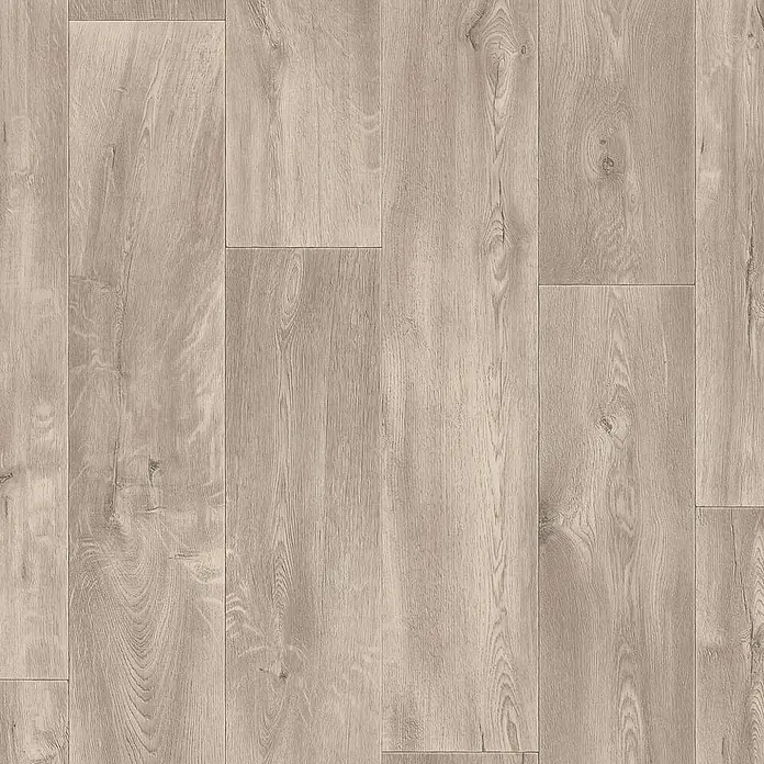 PVC-Boden Meterware Vinylboden 2m Diele Eiche grau antik -  - Helles Eichenlaminat mit realistischer Holzmaserung und Dielenmuster.