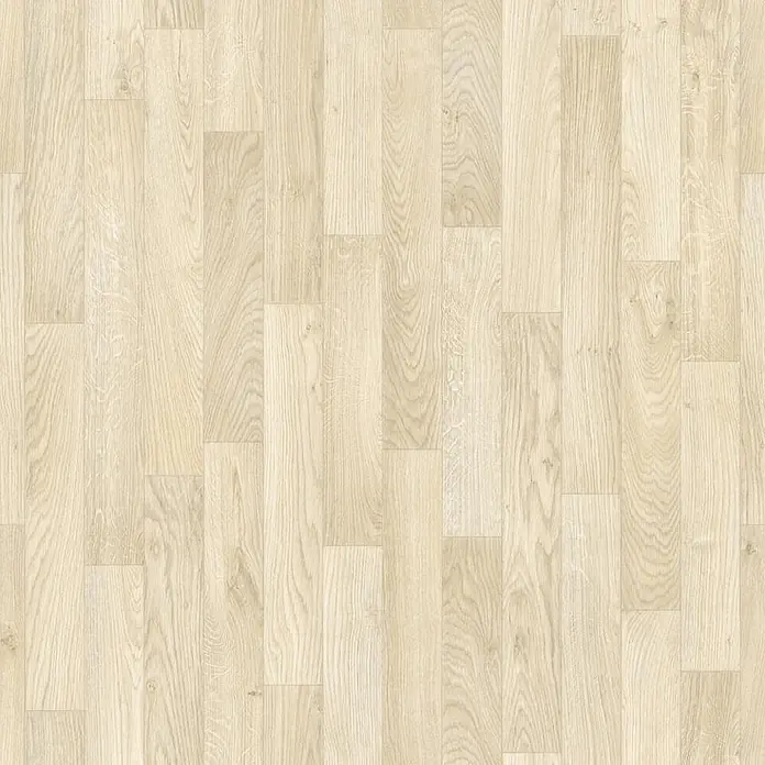 PVC-Boden Meterware Vinylboden 4m Diele Eiche hell creme weiss -  - Heller Holzplankenboden mit natürlicher Maserung.