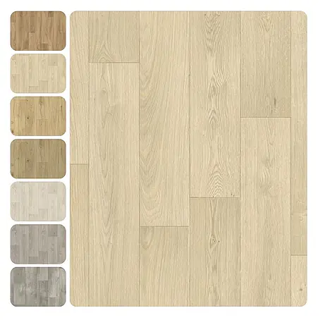 PVC-Boden Meterware Vinylboden 4m Diele Eiche hell creme