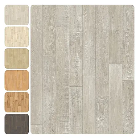 PVC-Boden Meterware Vinylboden 4m Diele Eiche hell-grau