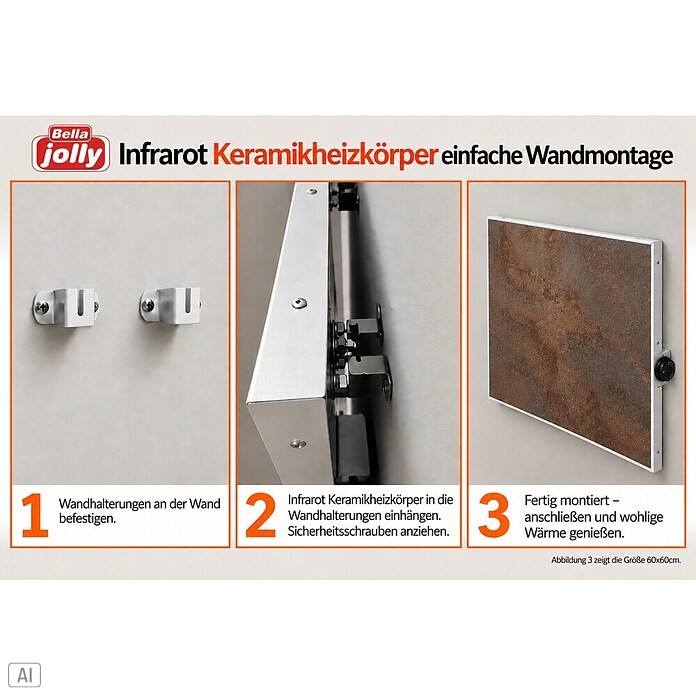 Infrarot-Keramikheizkörper (60 x 120 cm, 1 200 W, Rostoptik) | BAUHAUS