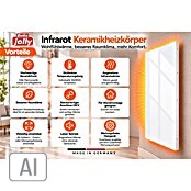 Infrarot-Keramikheizkörper (60 x 120 cm, 1.100 W, Weiß)