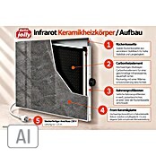 Jollytherm Infrarot-Keramikheizkörper (B x H: 60 x 60 cm, 365 W, Naturstein) | BAUHAUS