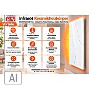 Infrarot-Keramikheizkörper (60 x 120 cm, 1.100 W, Weiß/Grau)