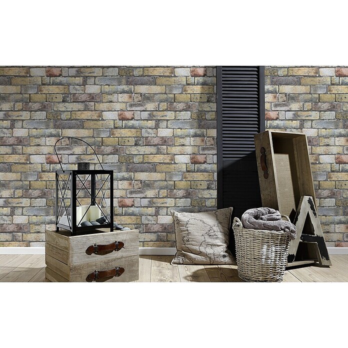 AS Creation Authentic Walls Vliestapete Authentic Walls (Bunt, Steinoptik, 10,05 x 0,53 m)