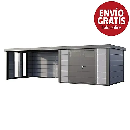 Telluria  Caseta para jardín Classico 3030 con salón XL a la izquierda y 2 ventanas