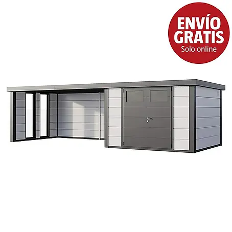 Telluria  Caseta para jardín Classico 3330 con salón XL a la izquierda y 2 ventanas