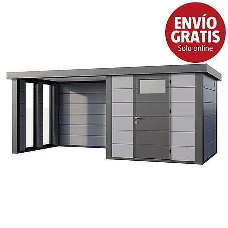 Telluria  Caseta para jardín Classico 2424 con salón a la izquierda y 2 ventanas