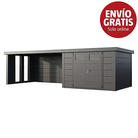 Telluria  Caseta para jardín Classico 3330 con salón XL a la izquierda y 2 ventanas
