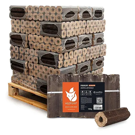 PiniKay Octagon Holzbriketts Hartholz 10kg x 30 Gebinde 300kg Palette