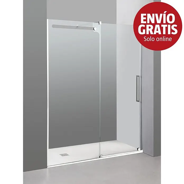 GME Mampara de ducha frontal Vetrum - 125 x 201 cm, Espesor de vidrio: 10 mm, Cromo - Imagen de campaña