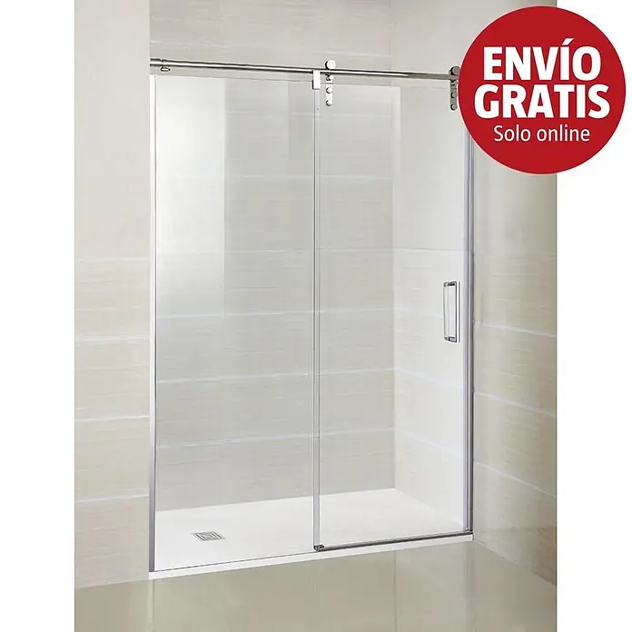 GME Mampara de ducha frontal Moving - 175 x 199 cm, Espesor de vidrio: 8 mm, Cromo - Imagen de campaña