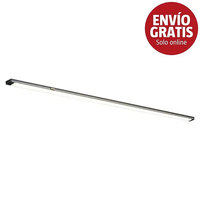 Palram – Canopia Lámpara fluorescente LED - 10 W, 1,8 x 67 x 0,7 cm - Elegante luminaria lineal LED larga con carcasa gris oscuro y luz blanca brillante.