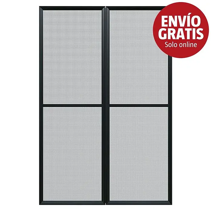 Palram – Canopia Puerta con protección contra insectos - An x Al: 1,37 x 2,05 m, Gris - Mosquitera de cuatro paneles con marco negro para puertas o ventanas grandes.