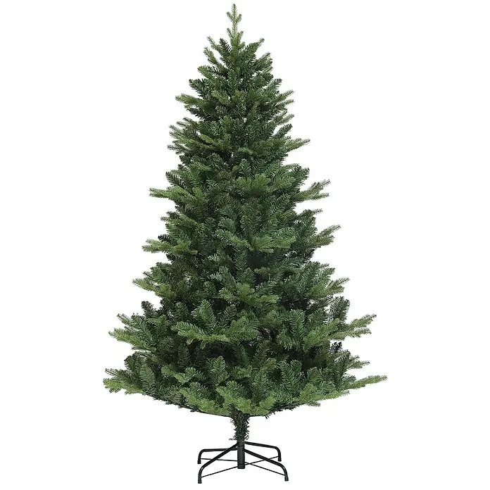 HOMCOM-Weihnachtsbaum-Ø105 x 180H cm-Grün -  - Grüner künstlicher Weihnachtsbaum mit realistischen Nadeln und schwarzem Metallständer.