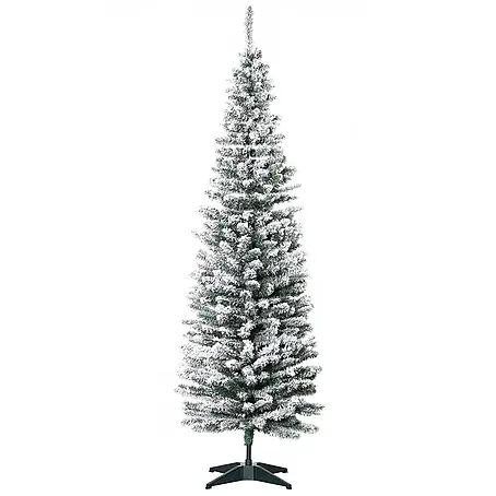 HOMCOM-Weihnachtsbaum-Ø55 x 180H cm-Grün+Weiß