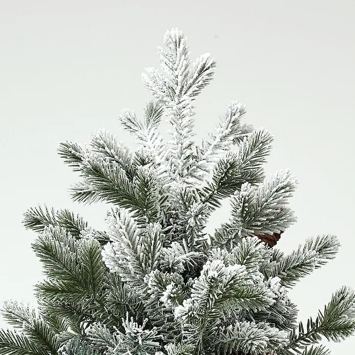 HOMCOM-Weihnachtsbaum-Ø60 x 100H cm-Grün+Gold -  - Künstliche Weihnachtstannenzweige, grün benadelt, weiß beflockt, mit braunem Tannenzapfen.