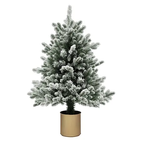 HOMCOM-Weihnachtsbaum-Ø60 x 100H cm-Grün+Gold