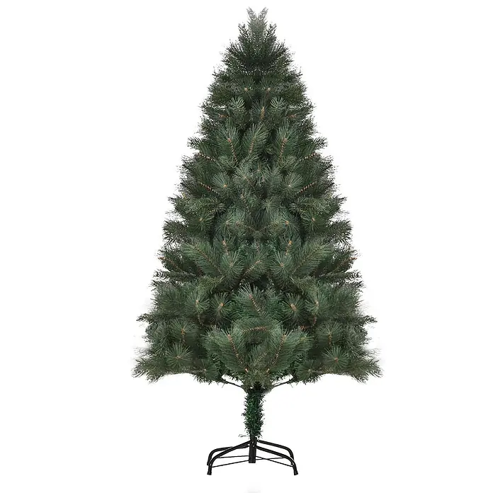 HOMCOM-Weihnachtsbaum-Ø90 x 180H cm-Grün -  - Künstlicher Weihnachtsbaum mit dichten grünen Nadeln und schwarzem Metallständer.
