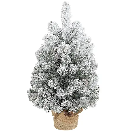 HOMCOM-Weihnachtsbaum-37L x 37B x 60H cm-Grün+Weiß