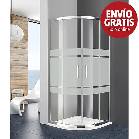 GME Mampara de ducha semicircular Prestige Titan Frost Radio Roca