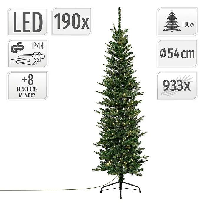ECD Germany Künstlicher Weihnachtsbaum 180 cm mit Beleuchtung, Naturgetreu online kaufen bei BAUHAUS
