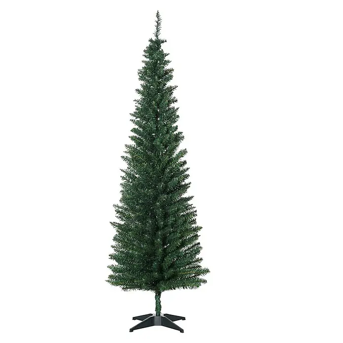 HOMCOM-Weihnachtsbaum-Ø55 x 180H cm-Grün -  - Künstlicher grüner Weihnachtsbaum mit Plastiknadeln und schwarzem sternförmigen Ständer.
