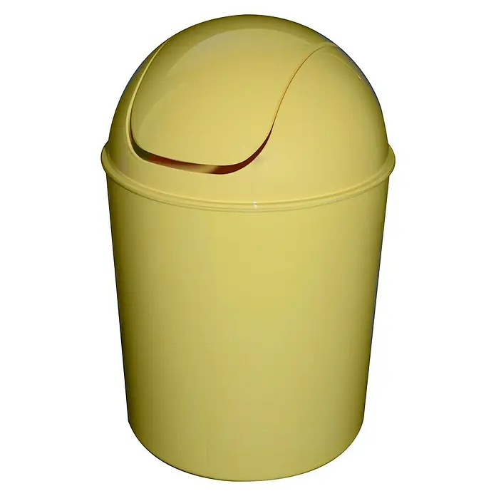 Schwingdeckeleimer Ice Cream - 5 l, Kunststoff, Gelb - Gelber Schwingdeckeleimer, ideal für Bad oder Küche. Praktischer Abfallbehälter für den täglichen Gebrauch.