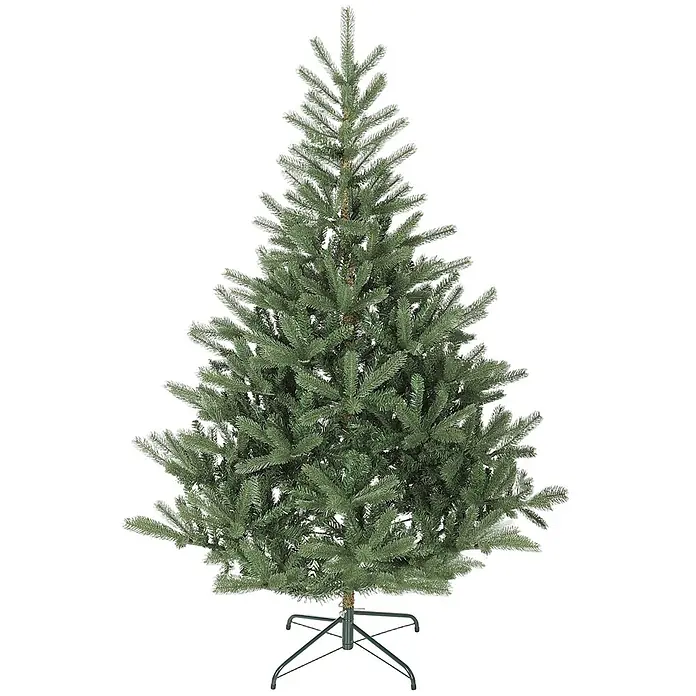 HOMCOM-Weihnachtsbaum-130L x 130B x 180H cm-Grün -  - Grüner künstlicher Weihnachtsbaum mit vollen Ästen und stabilem Metallständer, bereit zur Dekoration.
