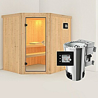 Karibu Elementsauna Lilja (Mit 3,6 kW Bio-Ofen mit externer Steuerung, Ohne Dachkranz, L x B x H: 196 x 170 x 192 cm)