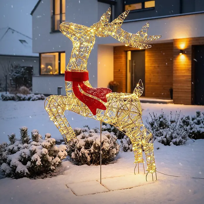 ECD Germany LED Rentier Outdoor, Weihnachtsfigur 91 cm, Weihnachtsdeko online kaufen bei BAUHAUS