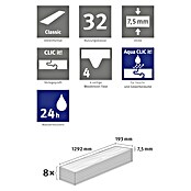 Egger Laminat Aquadura+ (Panora Eiche beige, Landhausdiele, 1 292 x 193 x 7,5 mm) | BAUHAUS