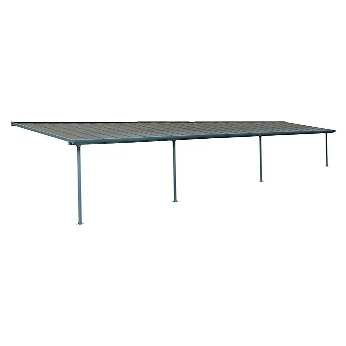 Solid Elements Terrassenüberdachung Martina - B x T: 1.276 x 300 cm, Anthrazitgrau, Polycarbonat, Transparent - Ein stilvoller Pavillon mit stabilen Stützen bietet Schutz vor Sonne und Regen und eignet sich perfekt für den Garten.
