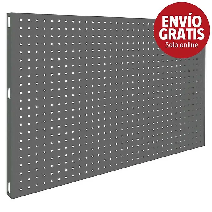 Simonrack Panelclick Panel perforado - L x An: 120 x 60 cm, Gris - Panel perforado de metal gris oscuro para organizar herramientas y objetos.