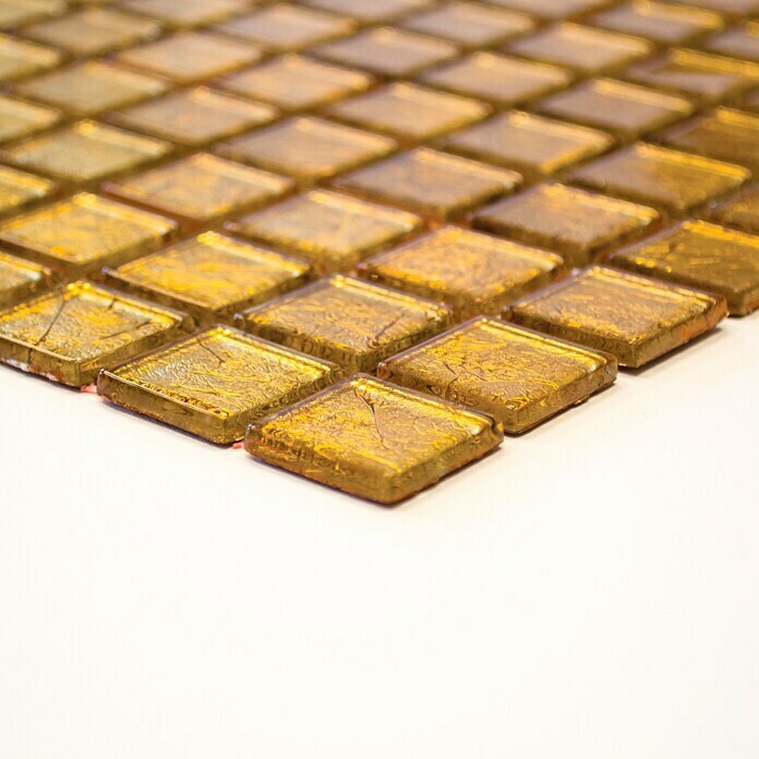 Mosaikfliese Quadrat Crystal Uni CM 4GO1030 x 30 cm, Gold, Glänzend Front View