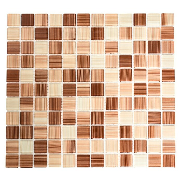 Mosaikfliese Quadrat Crystal CM 4290 (32,7 x 30,2 cm, Beige, Glänzend)