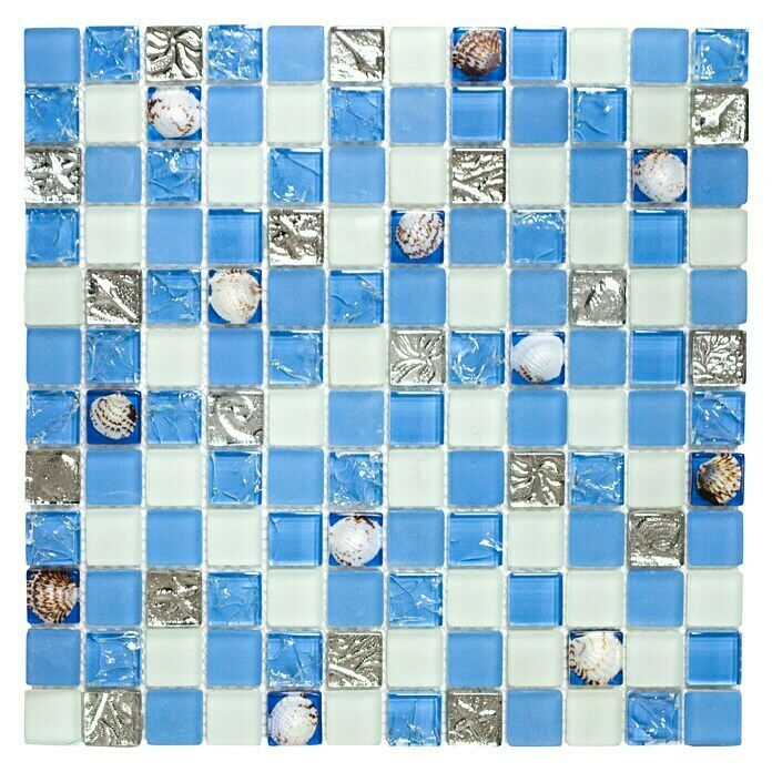 Mosaikfliese Crystal XCM 8OP8 (30 x 30 cm, Blau, Glänzend)