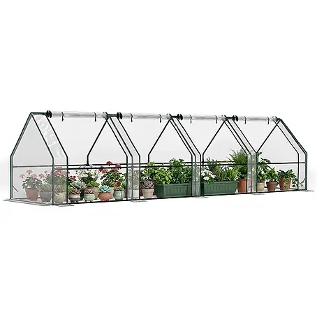 Outsunny Gewächshaus Transparent 360L x 90B x 90H cm