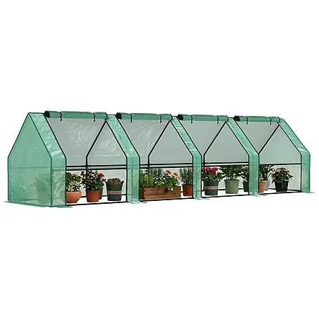 Outsunny Gewächshaus Grün 360L x 90B x 90H cm