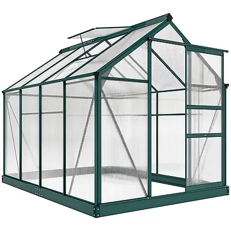 Outsunny Gewächshaus Grün 190L x 252B x 201H cm