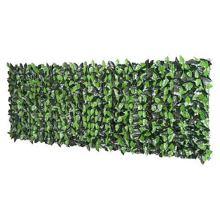 Furnicato Künstlicher Blätterzaun, 300 x 100 cm, Hellgrün+Dunkelgrün