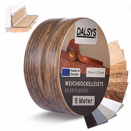 Dalsys Weichsockelleiste Selbstklebend 5m Kastanie Fußbodenleiste