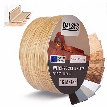 Dalsys Weichsockelleiste Selbstklebend 15m Eiche Fußbodenleiste
