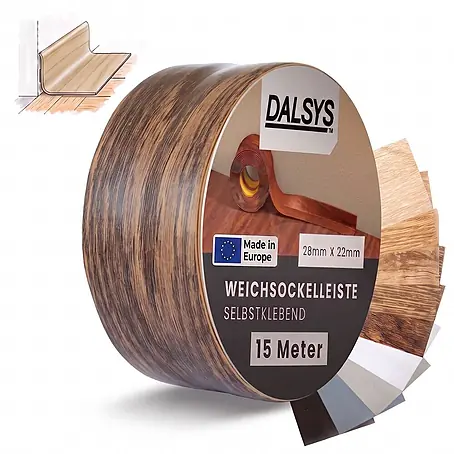 Dalsys Weichsockelleiste Selbstklebend 15m Kastanie Fußbodenleiste