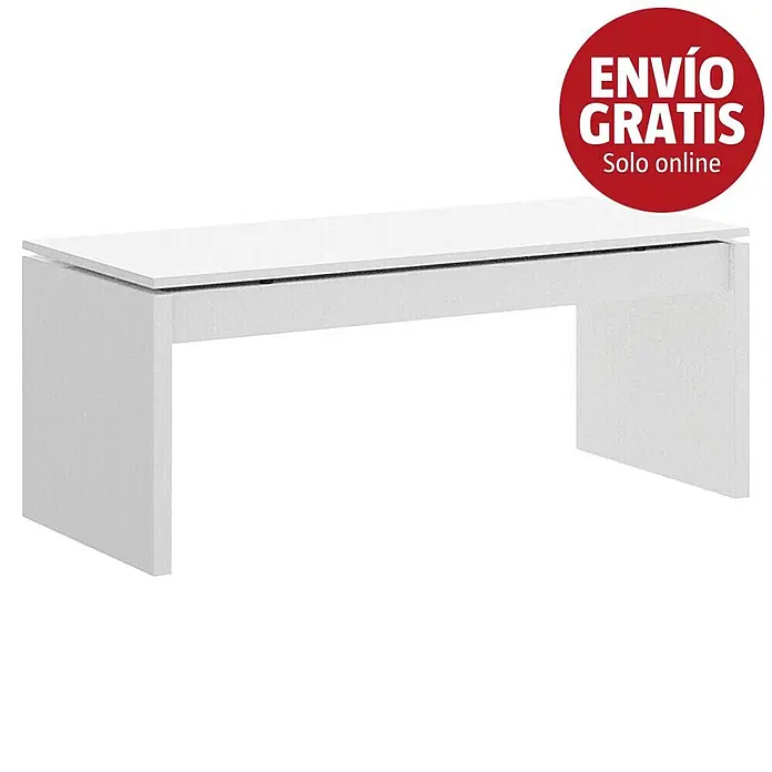 Dekit Mesa Side - L x An x Al: 50 x 100 x 43 cm, Blanco Brillante - Consola rectangular blanca moderna.