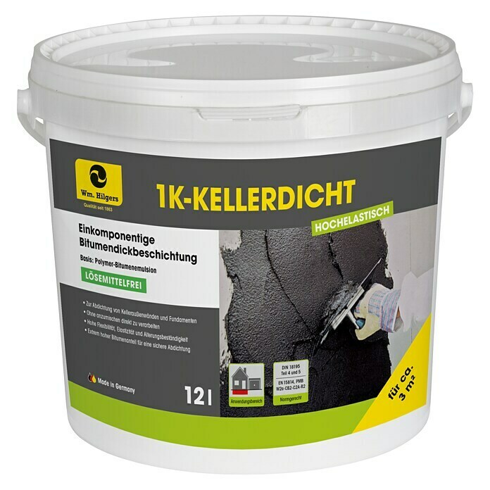 Bitumen-Dickbeschichtung 1 K (12 l, Lösemittelfrei, Gebrauchsfertig)