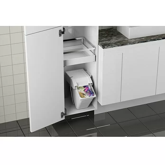 essensa Standard-Mülleimer Single - 8 l, Kunststoff, Weiß - Anwendungsbeispiel