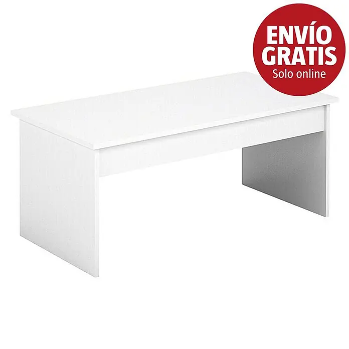 Meka Block Mesa K-503 - L x An x Al: 50 x 100 x 41,6 cm, Blanco soft - Escritorio rectangular blanco con distintivo rojo de "Envío Gratis Solo online".