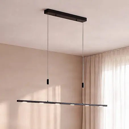 Lucande LED Pendelleuchte in schwarz matt, Hängelampe