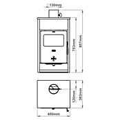 Prity Kamin na drva KD  (Snaga grijanja: 9,3 kW, Crna) | BAUHAUS